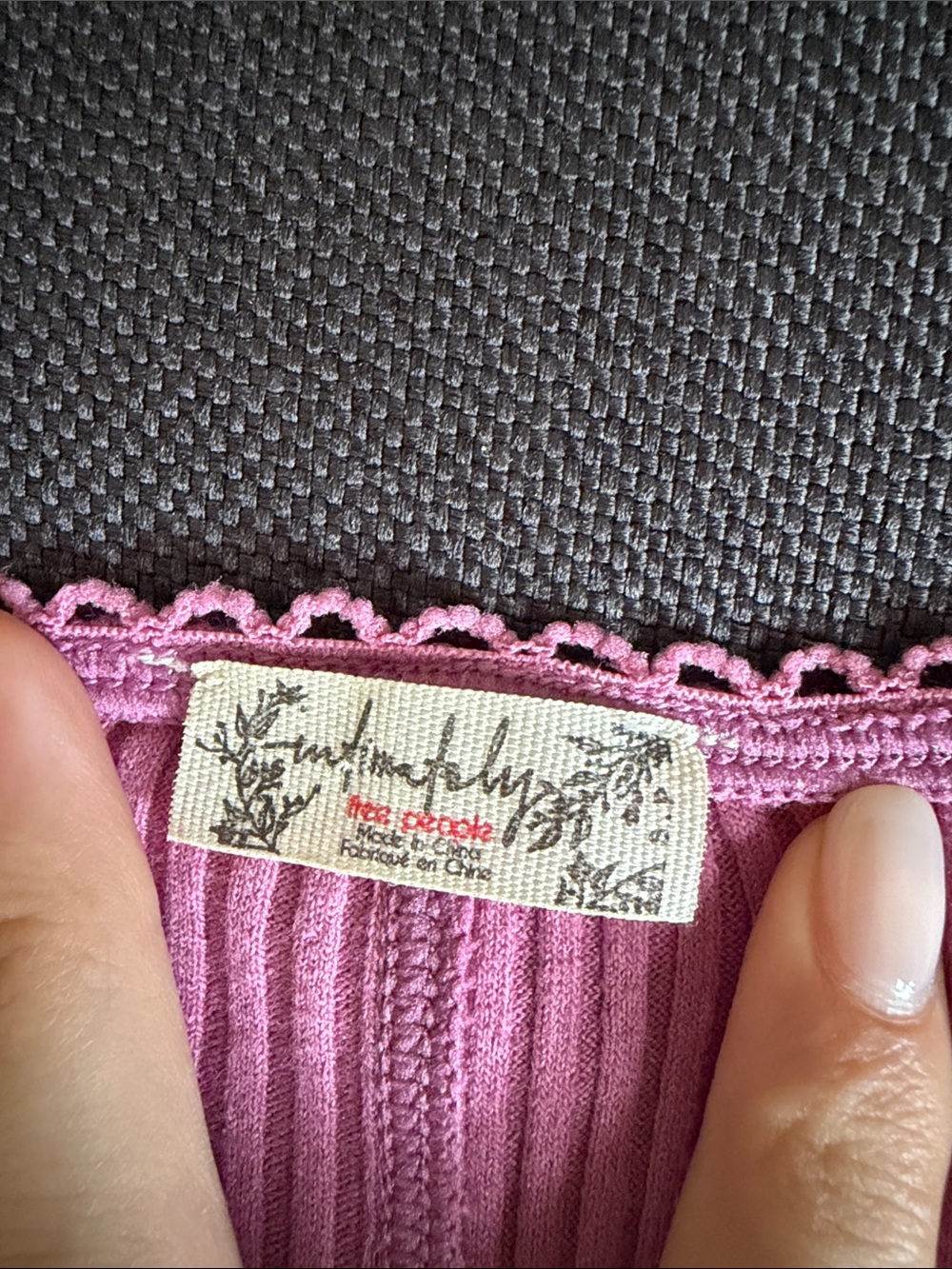 Free People Pink Ribbed Short-Sleeve Button-Front Top - Picture 2 of 3